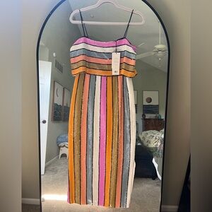 HTF Vintage Veronica Beard Multicolor Rainbow Sequin Dress